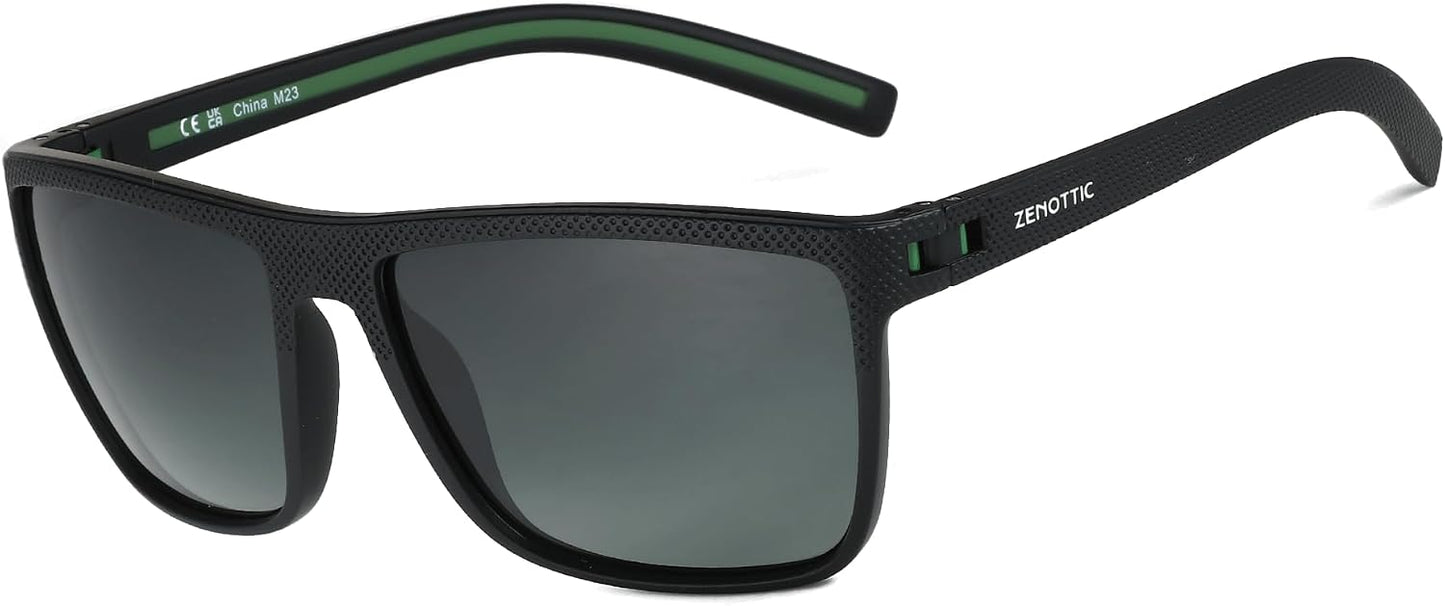 ZENOTTIC Polarized Sunglasses for Men – Lightweight TR90 Frame, UV400, Square