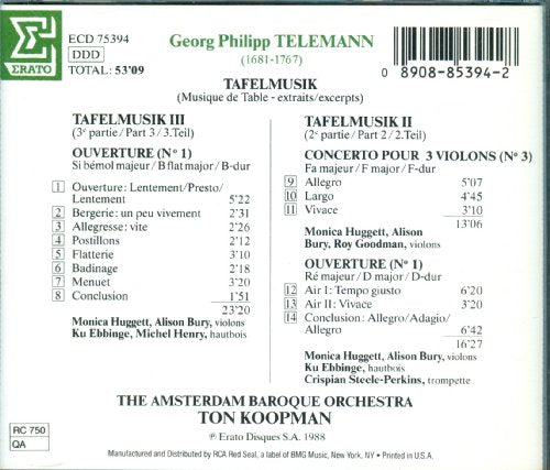 Telemann:Tafelmusik/Excerpts