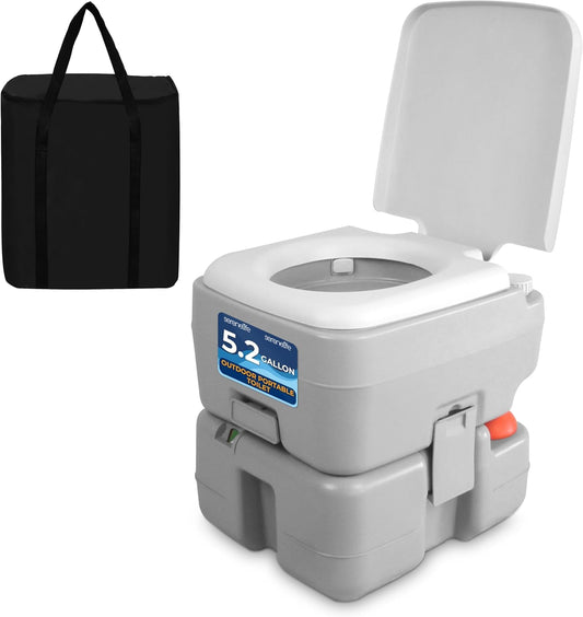 SerenLife Portable Toilet - 5.2 Gallon Camping and RV Porta Potty, Flushable, Leak Proof and Detachable Waste Tank, Ideal for Road Trip, Boats, Travel and Hiking Gear Essentials 🍁 All In One Marketplace Canada