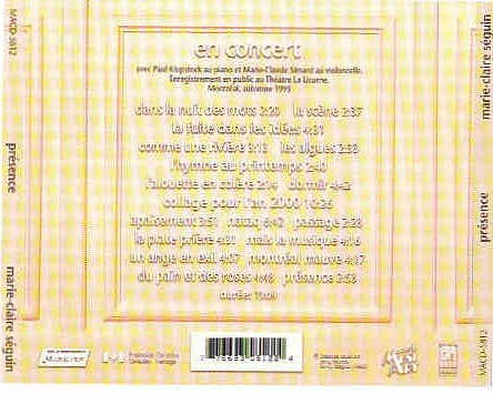 Marie-Claire Séguin / Presence - CD (Used)