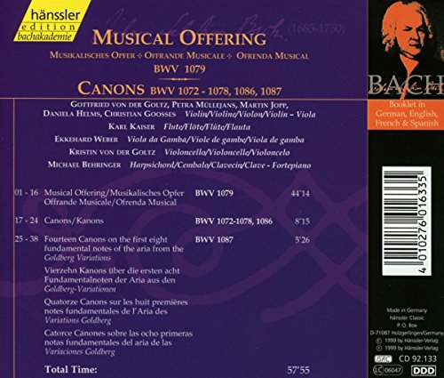Musikalisches Opfer Bwv10