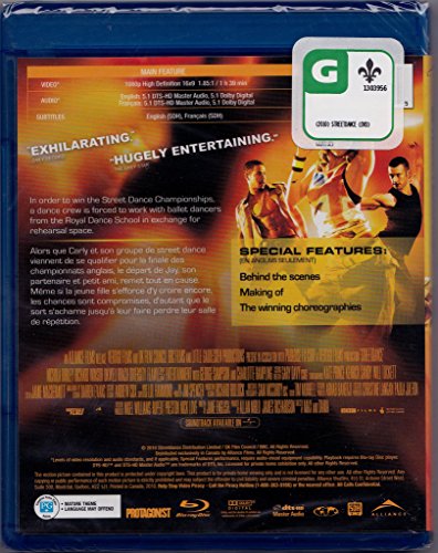 StreetDance (anglais/français) 2010 (Écran large) Régie au Québec [Blu-ray] Jaquette bilingue