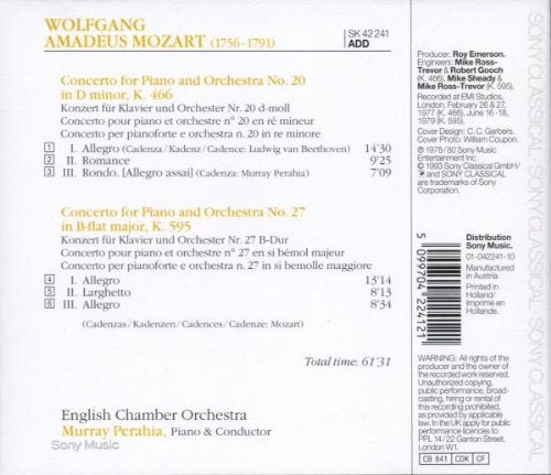 Concertos pour piano Nos 20 & 27