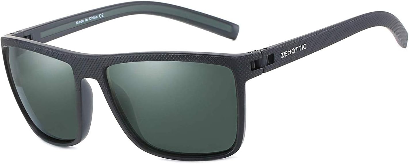 ZENOTTIC Polarized Sunglasses for Men – Lightweight TR90 Frame, UV400, Square