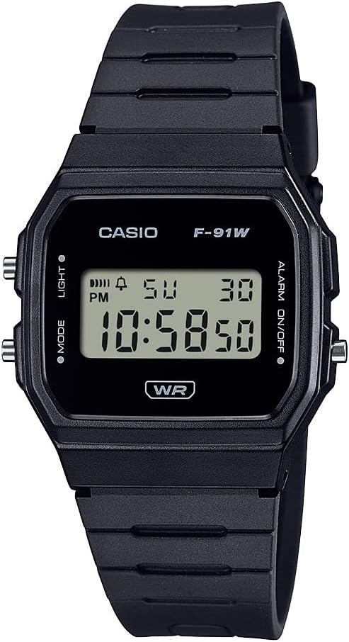 Casio F91W Digital Watch – Water Resistant, LED Light, 7-Year Battery