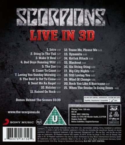 Get Your Sting And Blackout Live 2011 in 3D [Blu-ray]