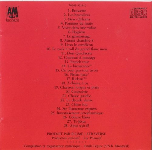 PLUME LATRAVERSE / Le Lour Passé De Plume Latraverse Vol. III - 1990 - CD (Used)
