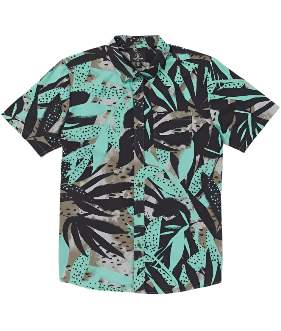 Volcom 'Waterside Floral' Short Sleeve - Dusty Aqua