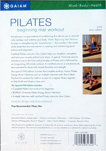 Pilates Beginning Mat Workout special edition exercise DVD fitness