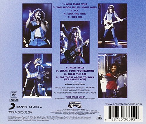Who Made Who (Jewel case version)