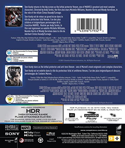 Venom (2018) + Venom: Let There Be Carnage - 4K/Blu-Ray