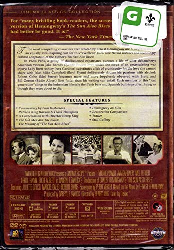 Le soleil se leve aussi - the Sun Also Rises (English/French) 1957 (Cinema Classics Collection) Régie au Québec (Widescreen)