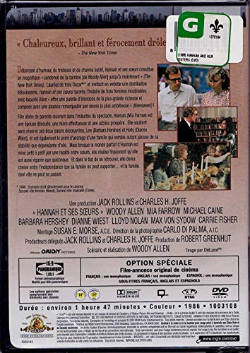 Woody Allen: Hannah et ses soeurs - Hannah and Her Sisters (English/French) 1986 (Widescreen) Régie au Québec (Cover Bilingue)
