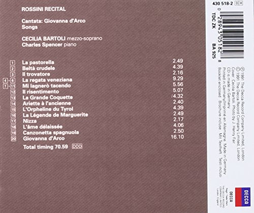 Cecilia Bartoli - Rossini Recital ~ 19 Songs & Cantata: Giovanna d'Arco