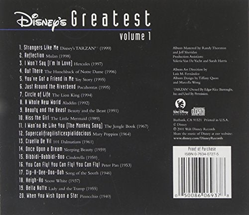 Disney's Greatest, Vol. 1