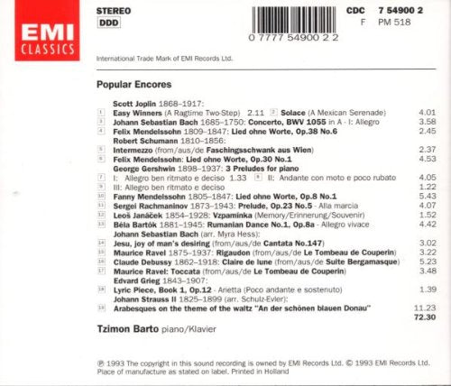 Tzimon Barto - Popular Encores