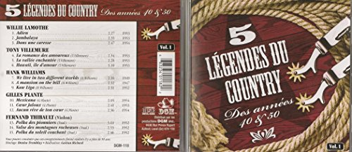 5 Legendes du Country Des Annees 40 & 50 Volume 1 (15 Titres Western, DGM)