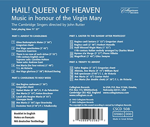 Hail! Queen of Heaven Music in honour of the Virgin Mary 21 motets and anthems
