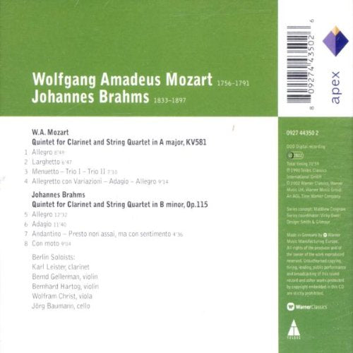Mozart, Brahms / Clarinet Quintets - CD (Used)