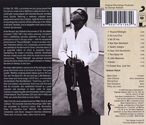 Miles Davis / 'Round About Midnight (Original Columbia Jazz Classics) - CD