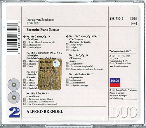 Beethoven / Favourite Piano Sonatas - CD (Used)