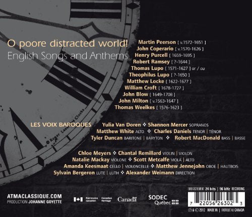 O Poore Distracted World: English Songs & Anthems