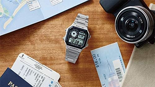 Casio AE1200WH Digital Watch – World Time, Multi-Alarm, 100M Water Resistant, 10-Year Battery