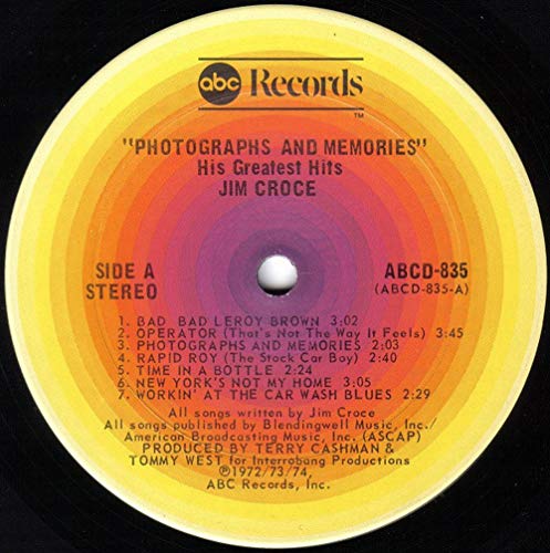 JIM CROCE photographs & memories. His greatest hits