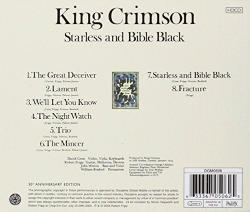 Starless And Bible Black