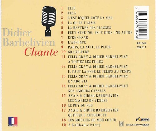 Didier Barbelivien  / Chante - CD