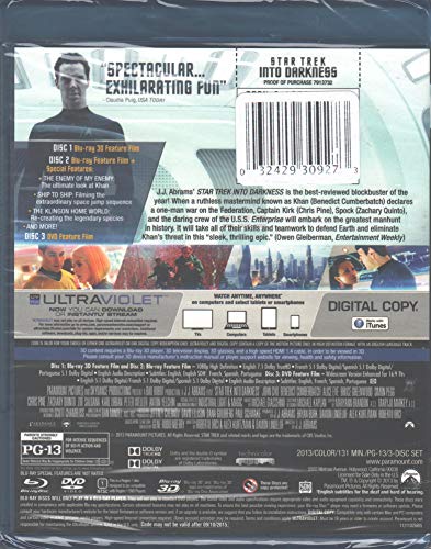 Star Trek: Into Darkness 3D - Blu-Ray 3D/Blu-Ray/DVD (Used)