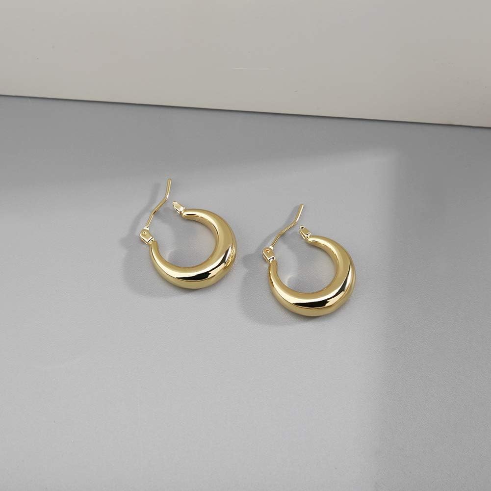 LILIE&WHITE Chunky Gold Hoop Earrings – Hypoallergenic, Minimalist Jewelry for Women
