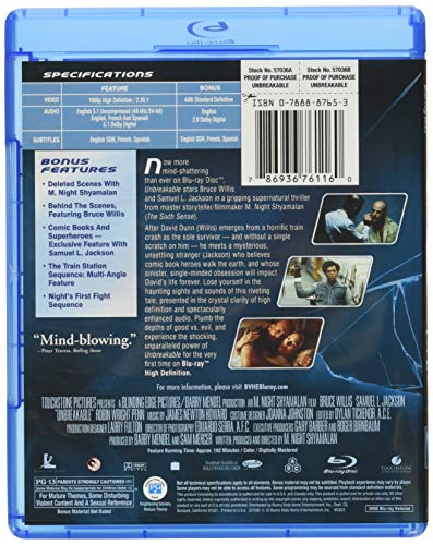 Unbreakable [Blu-ray] (Bilingual)