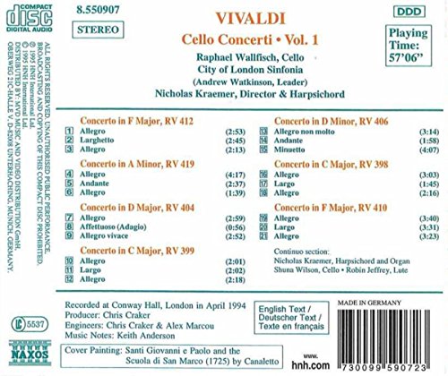 The Vivaldi Collection / Cello Concertos Vol. 1 - CD (used)