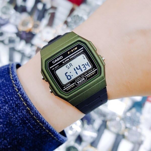 Casio F91W Digital Watch – Water Resistant, LED Light, 7-Year Battery