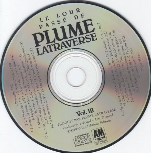 PLUME LATRAVERSE / Le Lour Passé De Plume Latraverse Vol. III - 1990 - CD (Used)