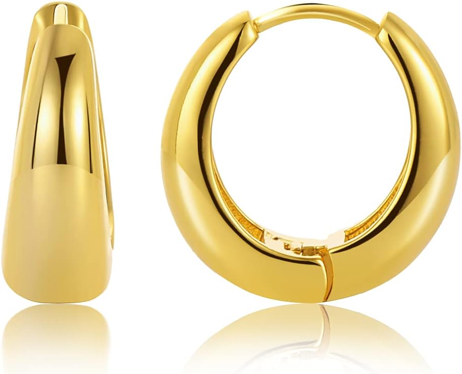 LILIE&WHITE Chunky Gold Hoop Earrings – Hypoallergenic, Minimalist Jewelry for Women