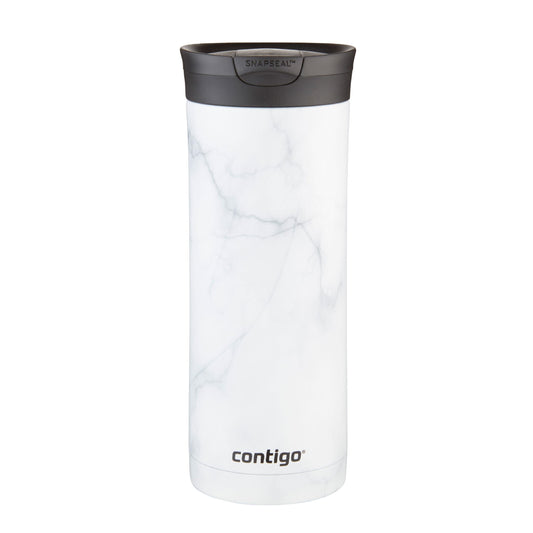 Contigo Huron 2.0 Couture Stainless Steel Travel Tumbler, Vacuum-Insulated Metal Tumbler for Coffee and Tea with Leak-Proof Lid, White Marble, 20 oz (591 mL) 🍁 All In One Marketplace Canada