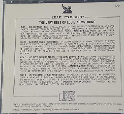 Readers Digest;The Very Best of Louis Armstrong(Collector's Edition) 4 Hrs of His Greatest Music