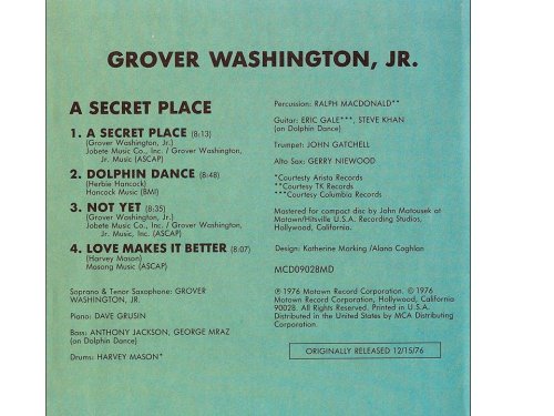 A Secret Place Grover Washington, Jr.