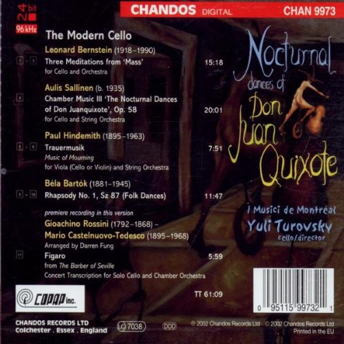 Bernstein Three Meditations From 'Mass' For Cello And Orchestra. Sallinen B.1935 Cello Musi