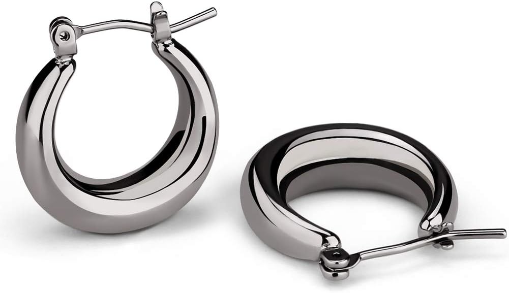 LILIE&WHITE Chunky Gold Hoop Earrings – Hypoallergenic, Minimalist Jewelry for Women