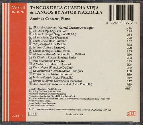 Tangos de la Guardia Vieja & Tangos by Astor Piazzolla - Arminda Canteros, solo piano