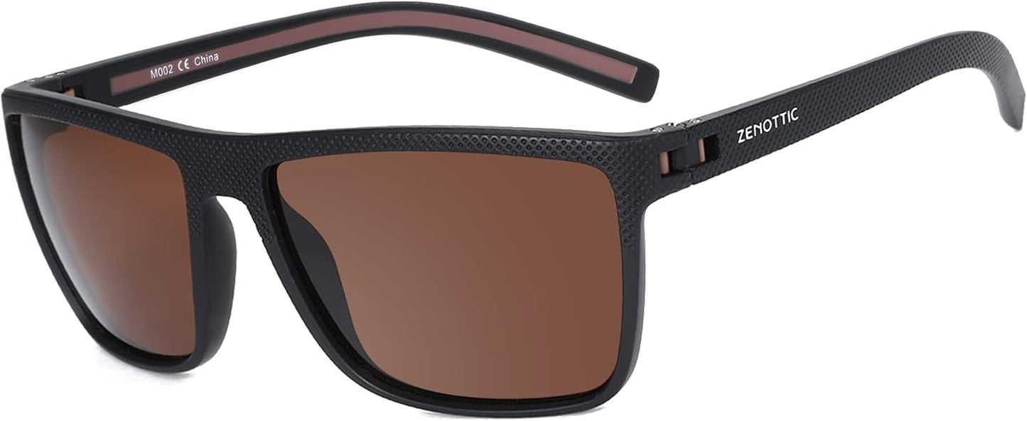 ZENOTTIC Polarized Sunglasses for Men – Lightweight TR90 Frame, UV400, Square