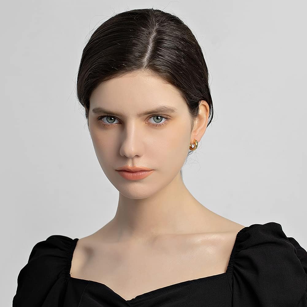 LILIE&WHITE Chunky Gold Hoop Earrings – Hypoallergenic, Minimalist Jewelry for Women