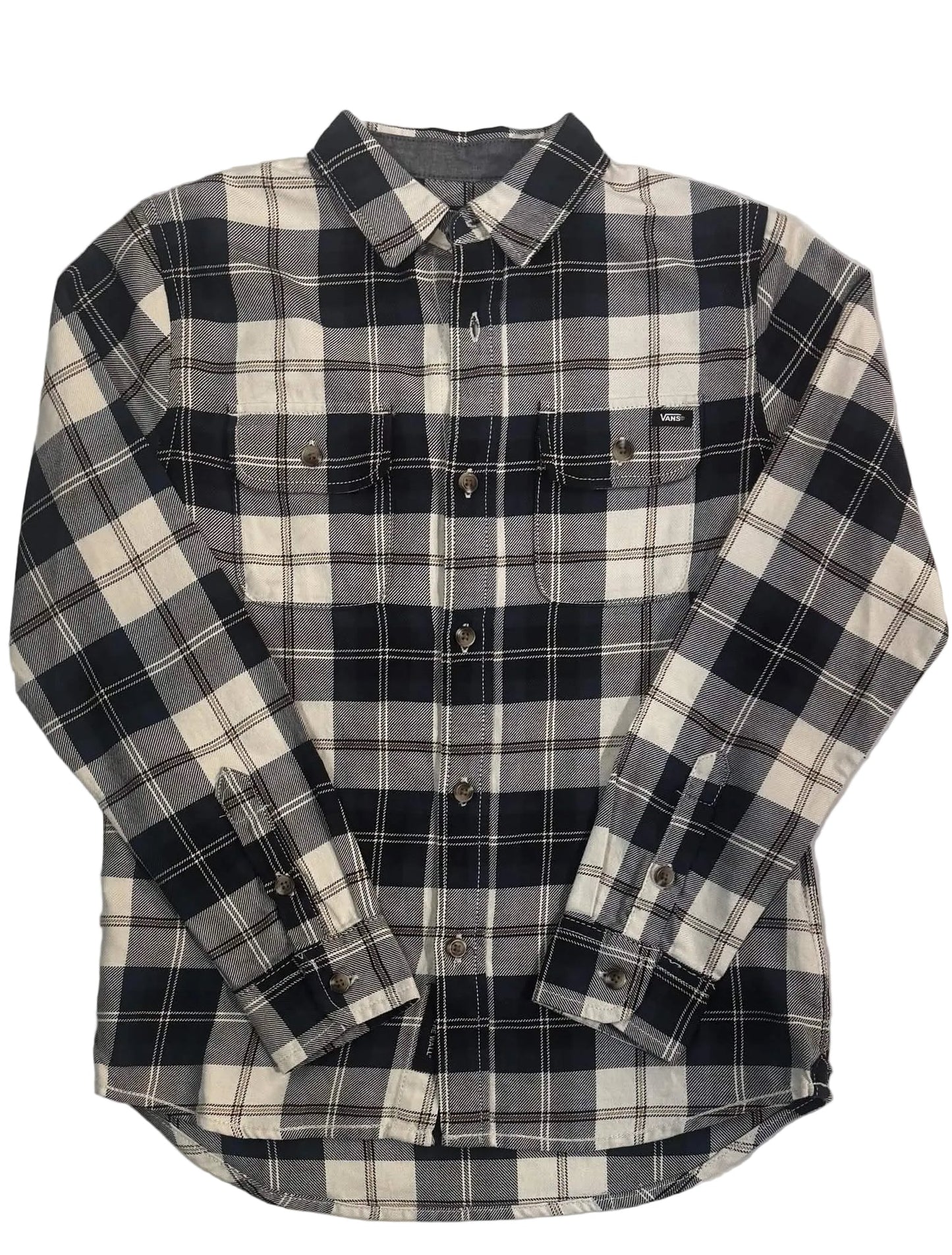 Vans 'Sycamore' Flannel Shirt - Beige/Navy (KIDS)