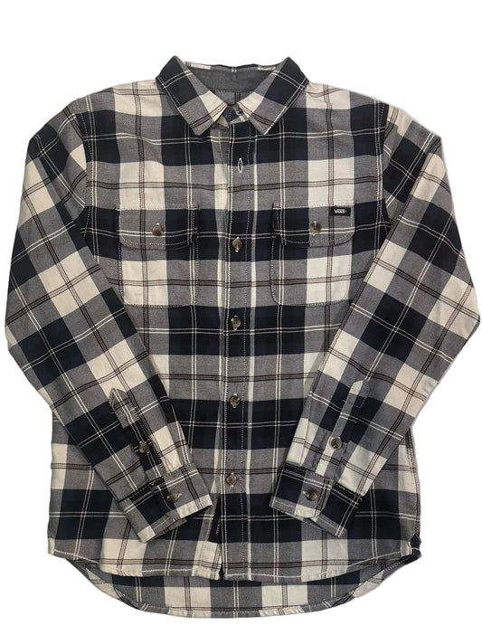 Vans 'Sycamore' Flannel Shirt - Beige/Navy (KIDS)