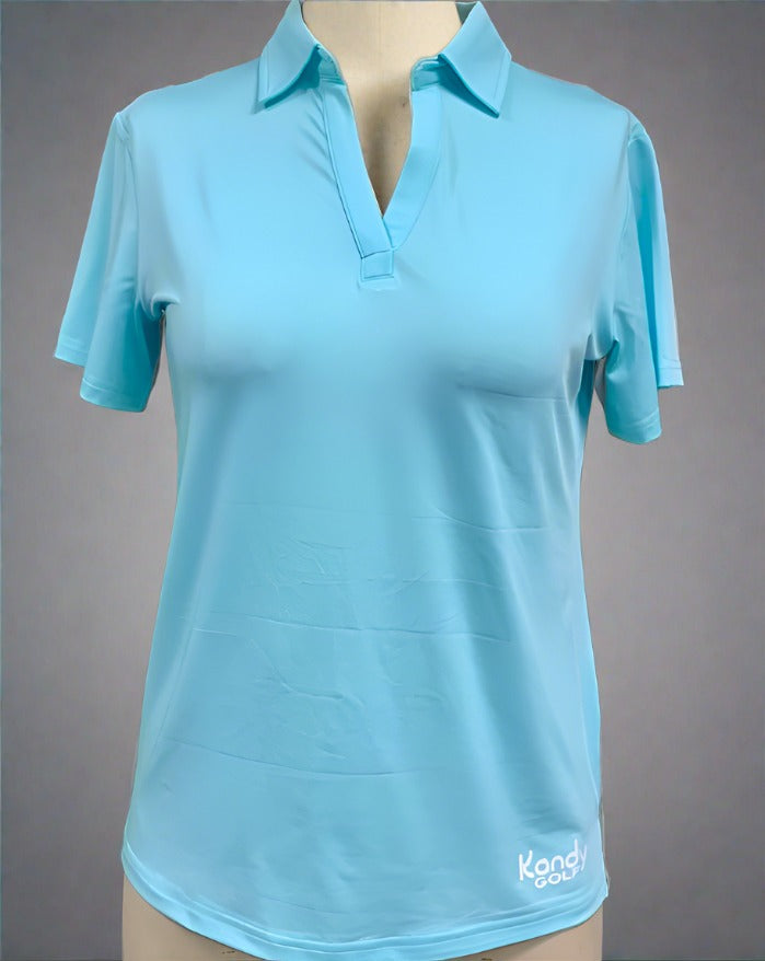 Liquidation Polos classiques pour femmes, col en V, manches, coupe ample.