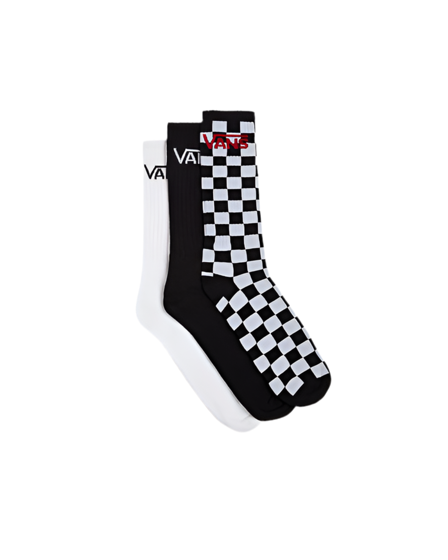 Vans 'Classic Check' Crew Socks - Black/White