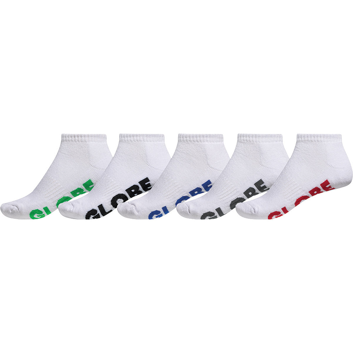 Globe 'Stealth Ankle' Socks - White (5Pack)